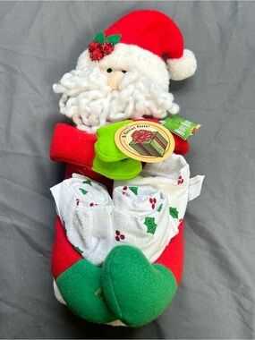 Cracker Barrel Christmas Plush Santa Kitchen Towel Dishtowel Holder Kitchen
